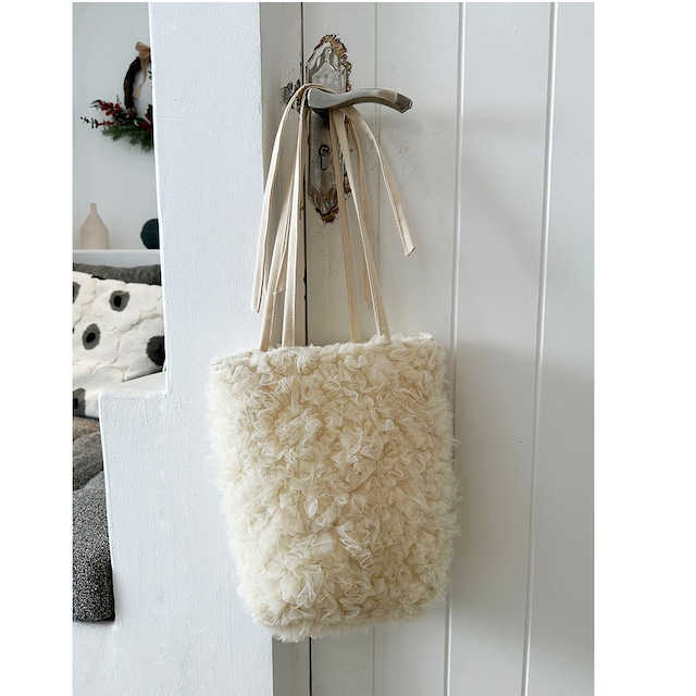 floral embroidered mesh tote bag lightweight shoulder handbag<b3229>