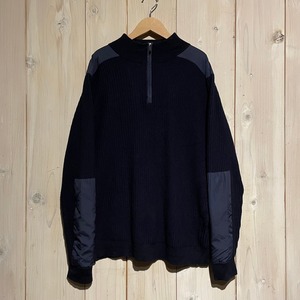 【a.k.a.C.a.k.a vintage】 Nylon Swiching Vintage Loose Half Zip Knit