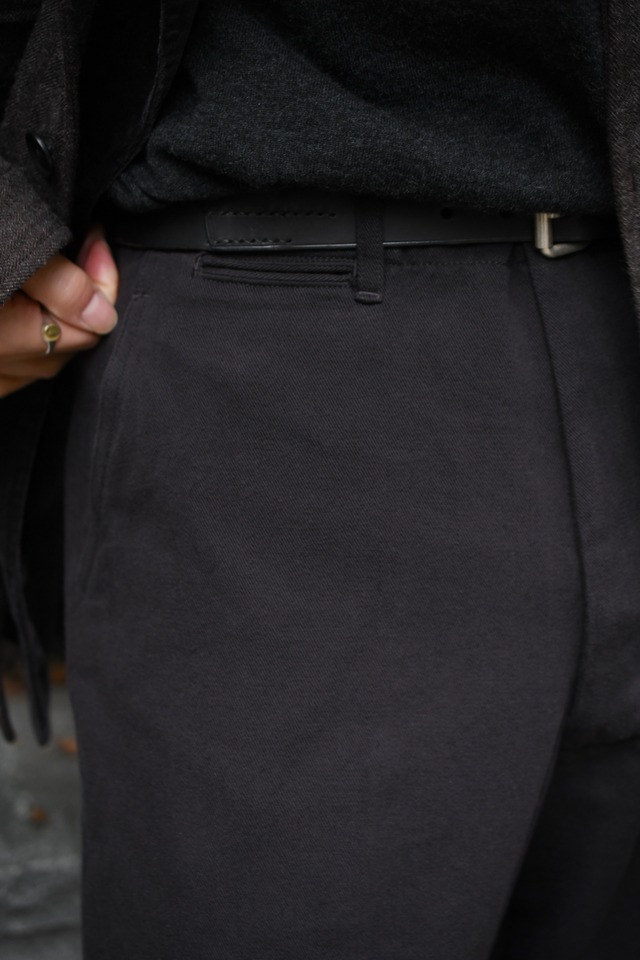 KAPTAIN SUNSHINE / Cotton Drill Officer Pants (Black)