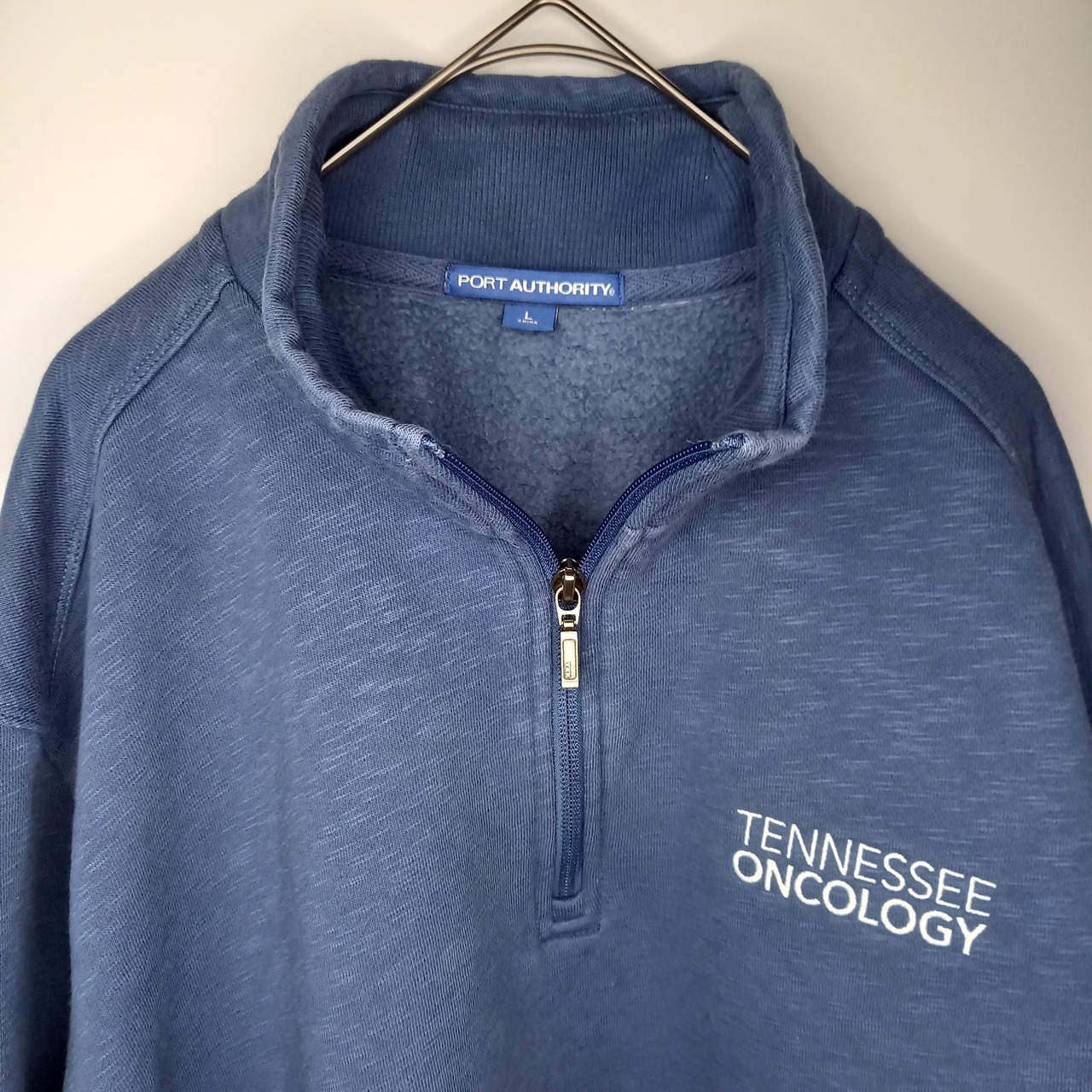 PORT AUTHORITY　ハーフジップ　スウェット　トレーナー　企業ロゴ　L