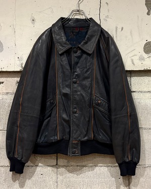 【Caka otto】 “Pancaldi & B” Vintage Loose Leather Jacket