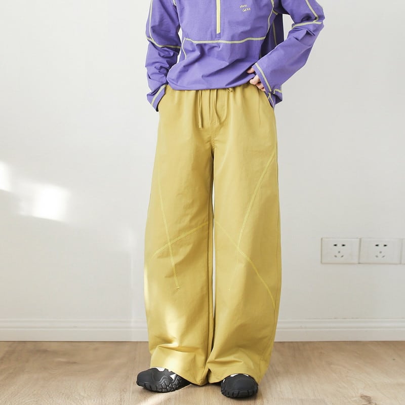 3Dステッチワイドアクティブパンツ C01005