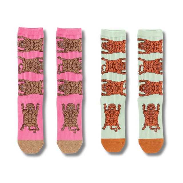 HOiSUM タイガー socks (pink) (mint)