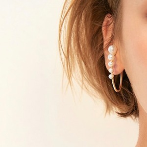 pearl line gold ear cuff N20355