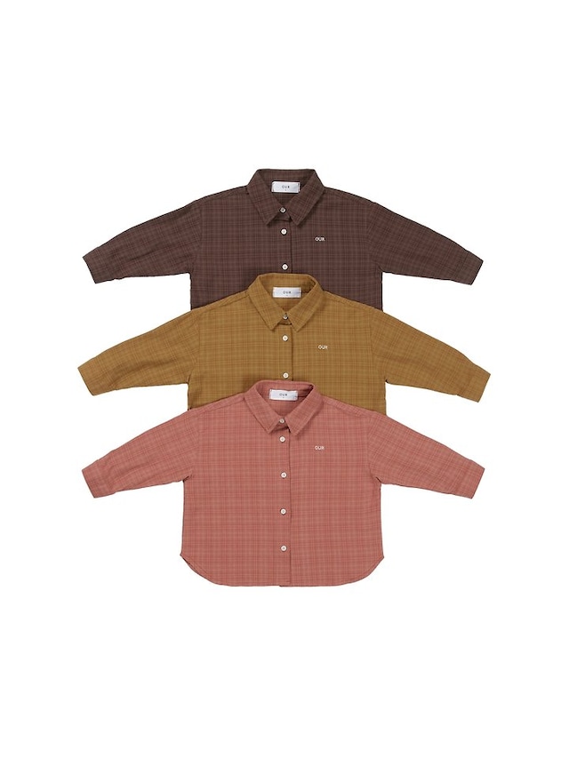 【取寄】our|maple check shirt|メープルチェックシャツ|S-JXL|kids&jr|26 autumn