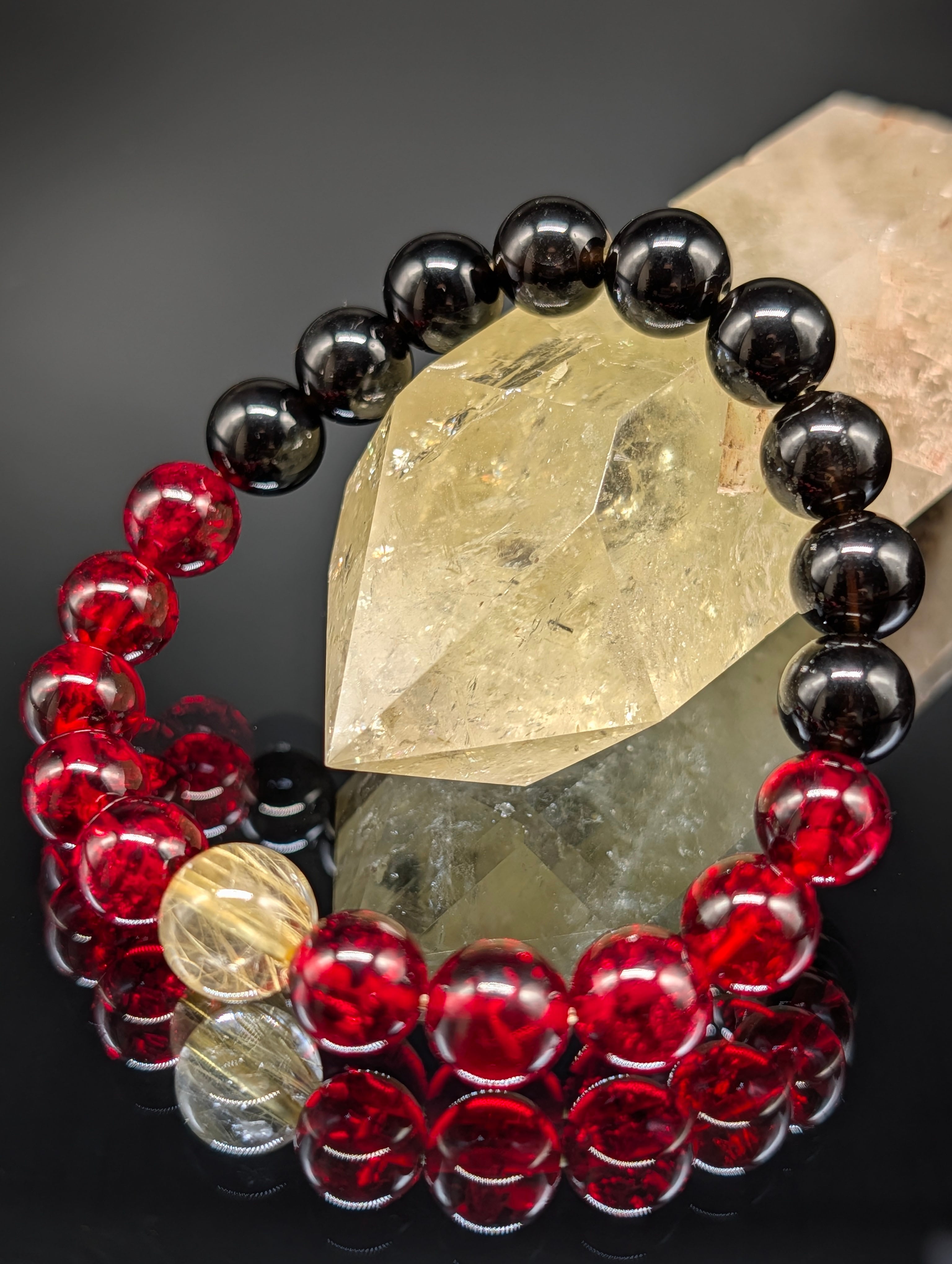 最高品質・鑑別済み】モリオン・ホワイトオニキス 8mm(親玉10mm)・5A