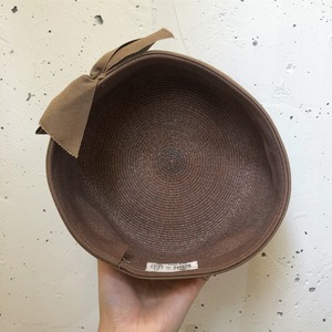 VINTAGE brown ribbon hat
