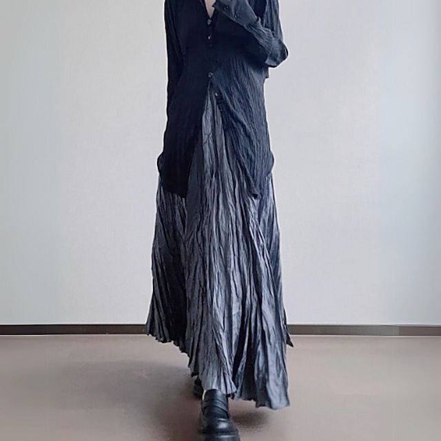 Irregular wrinkled skirt【2color】 C0284