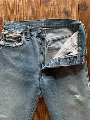80's Levi's 501 66後期 デニムパンツ クラッシュ 実寸(29ｘ27.5 位) USA製