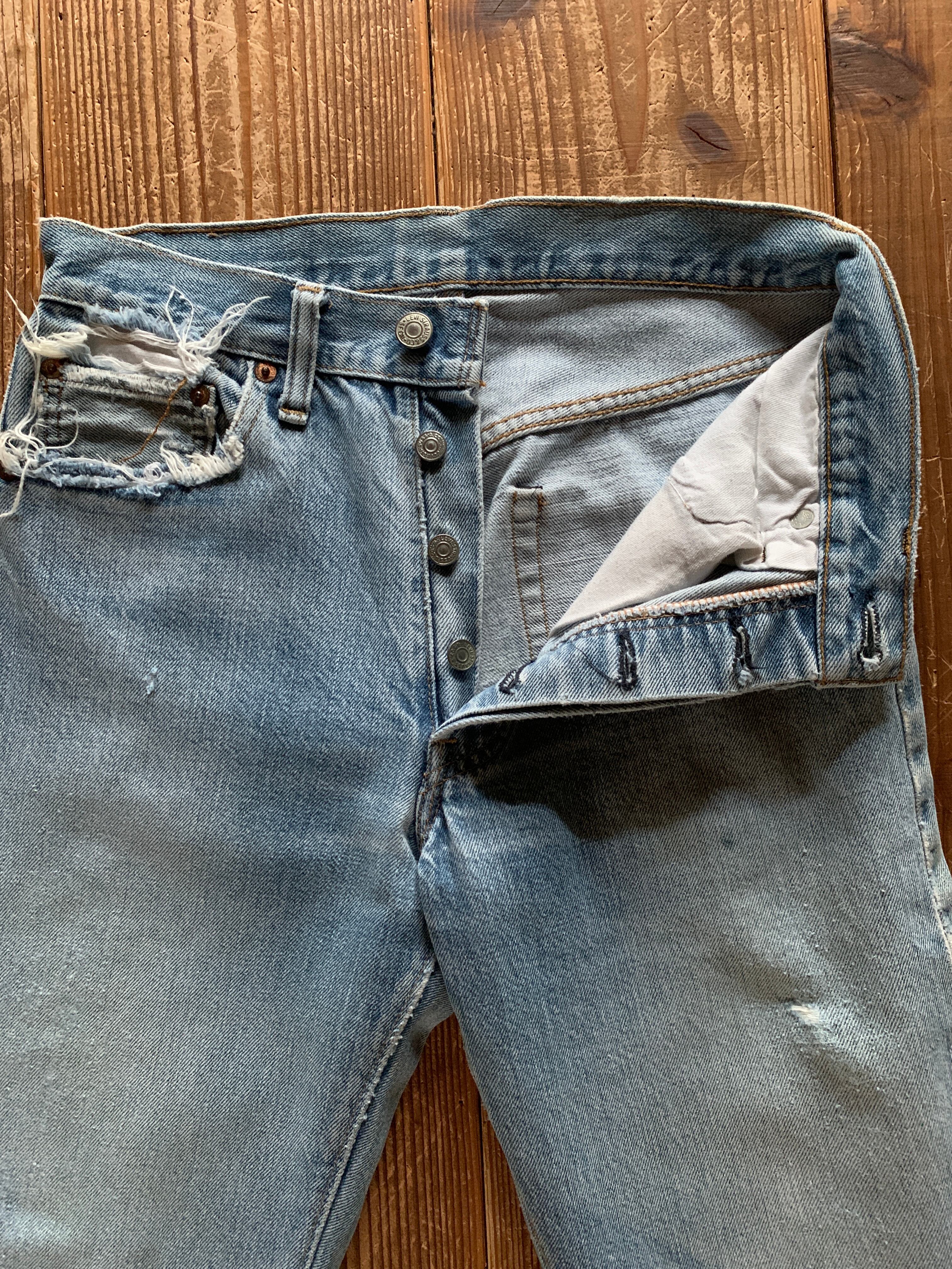 80's Levi's 501 66後期 デニムパンツ クラッシュ 実寸(29ｘ27.5 位) USA製