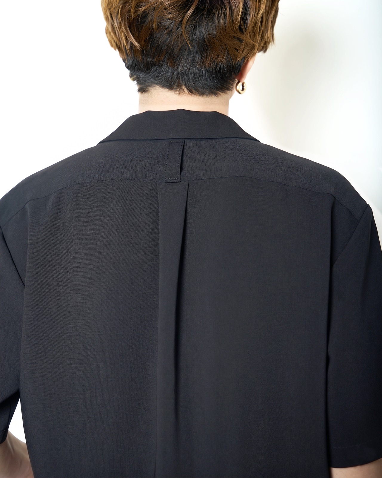 ROTOL "Fluid Open Collar Shirt 〔BLACK〕"