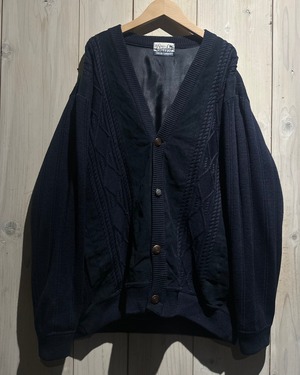 【a.k.a.C.a.k.a vintage】Suede× Carble Swiching Vintage Loose Cardigan Jacket