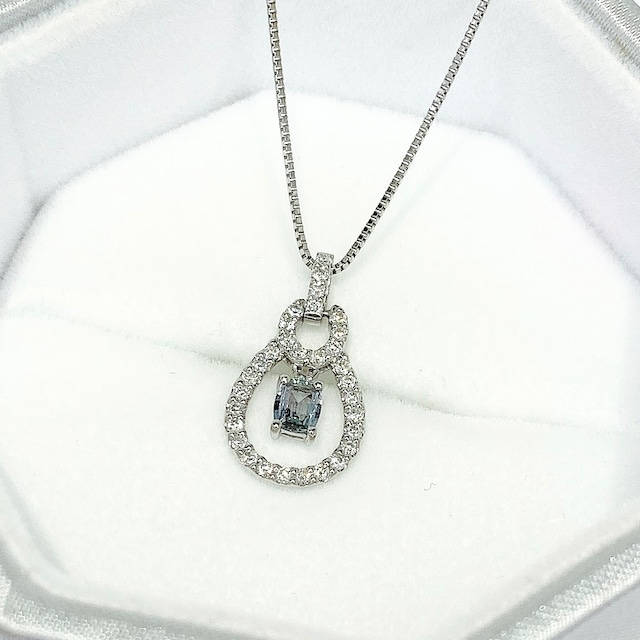 天然アレキサンドライト0.25ct 天然ダイヤモンド0.31ct PT900 ネックレス　鑑別書付