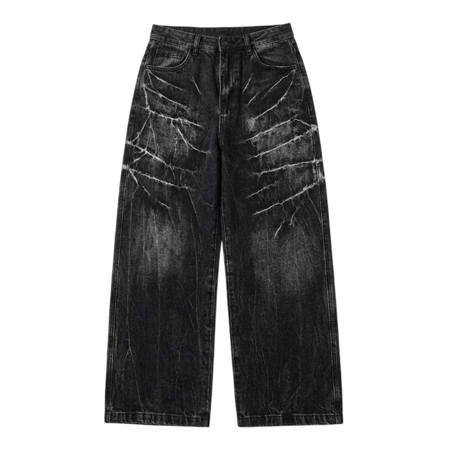 Lightning design denim pants 0013