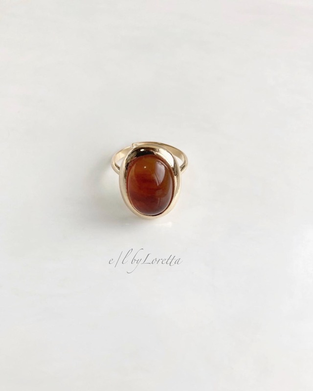 Oval marble color Ring(Brown)