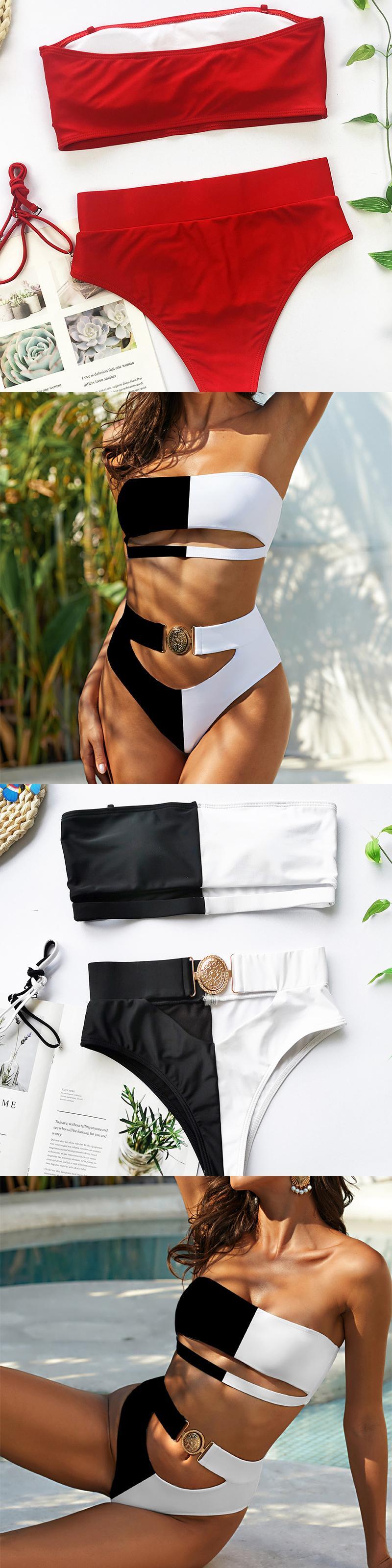 送料無料 2021 セクシーなビキニセット水着女性黒ラップ胸ベルト
