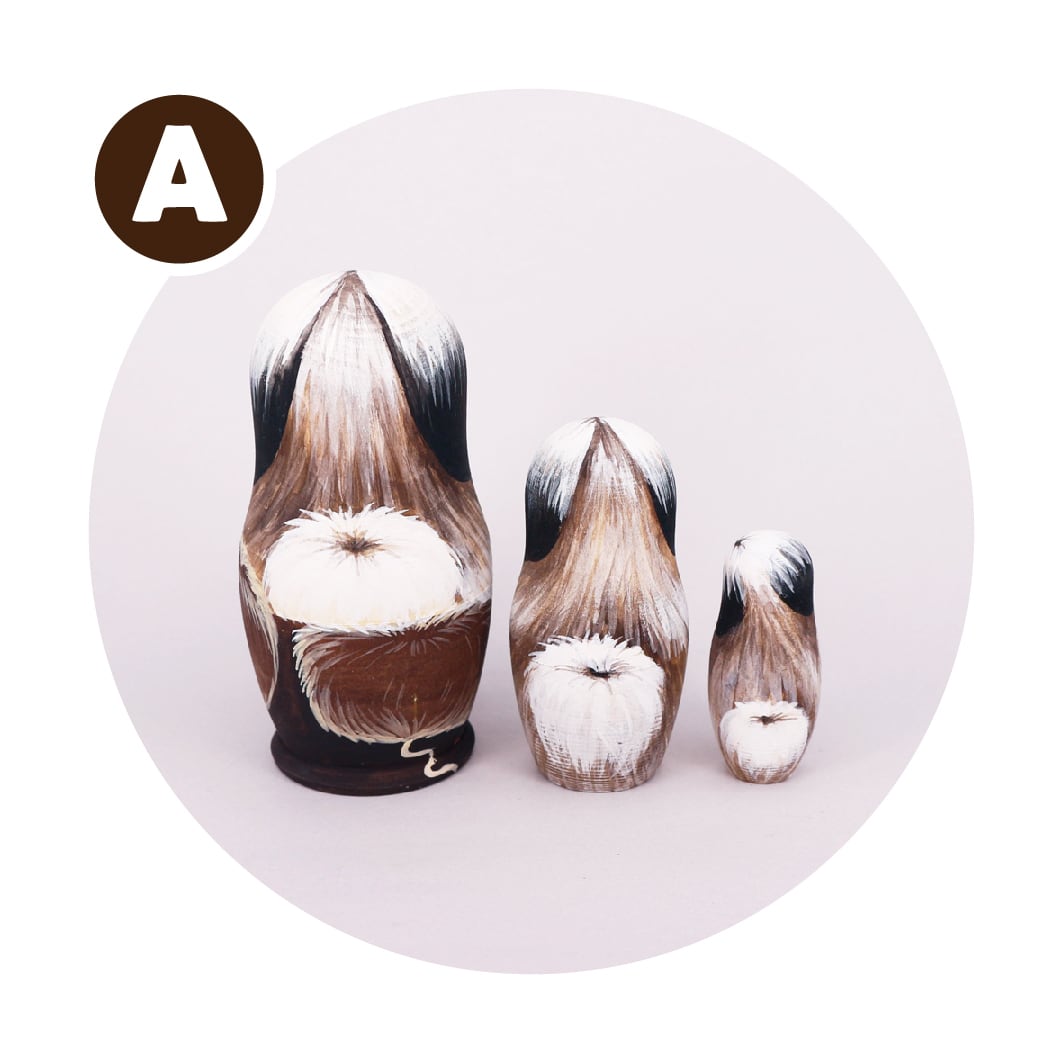 ナカザワショーコ　縁起物百貨店　バイロン　招き猫　大福　漆　⭐︎一部欠品あり⭐︎ オレ―シャ作 犬マトリョーシカ 3個型 | GINZA HAKKO 木の香