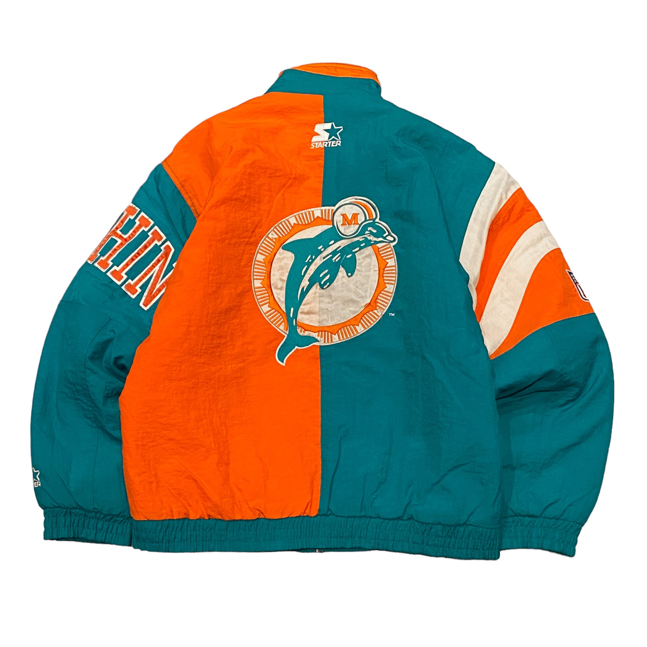 90's Starter NFL Dolphins Nylon Stadium Jaket S / スターター ドルフィンズ ナイロン スタジャン  スタジアムジャケット 古着 ヴィンテージ