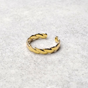 S925 TWIST OPEN RING GOLD