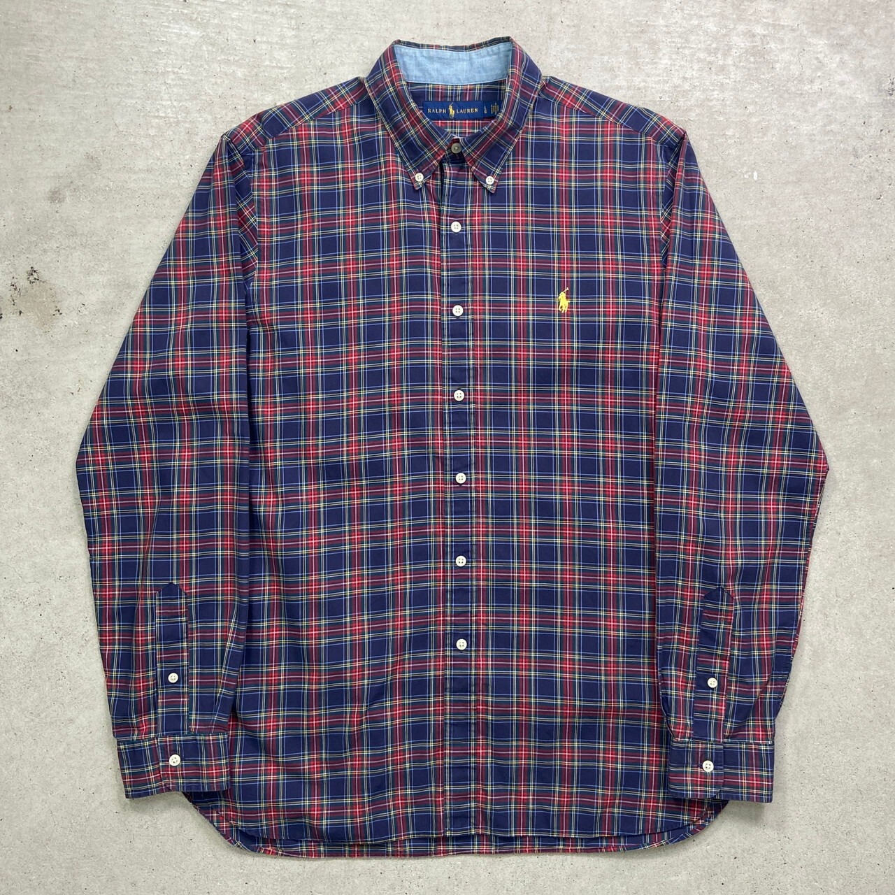 Ralph Lauren ラルフローレン チェックシャツ メンズL 古着 B.D ボタン 