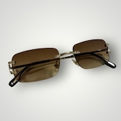 Infinity Rimless Sunglasses - Gold / Brown(49)