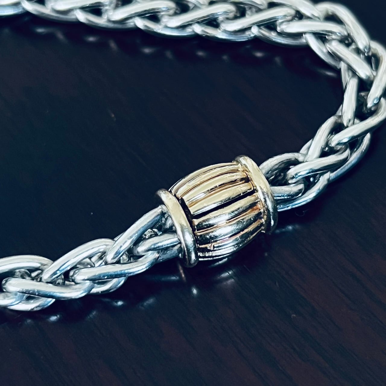 VINTAGE HERMES Ariane Bracelet Silver & 18K Gold | ヴィンテージ