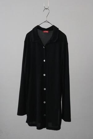 Euro black polyester sheer shirt