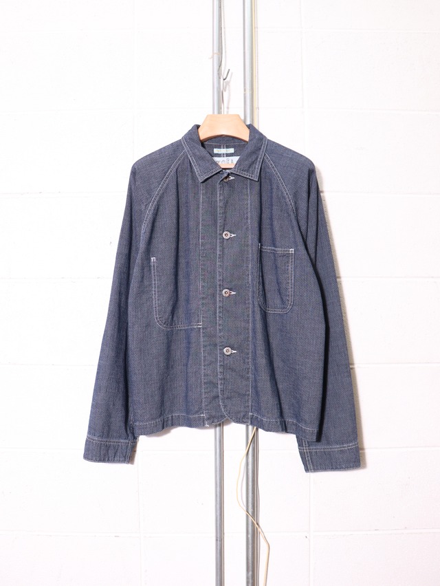 【AOZORA BLUE HERVEN】SASHIKO CHAMBRAY SHORT COVERALL / INDIGO