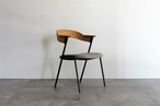 danis short arm chair Natural x herringbone Gray