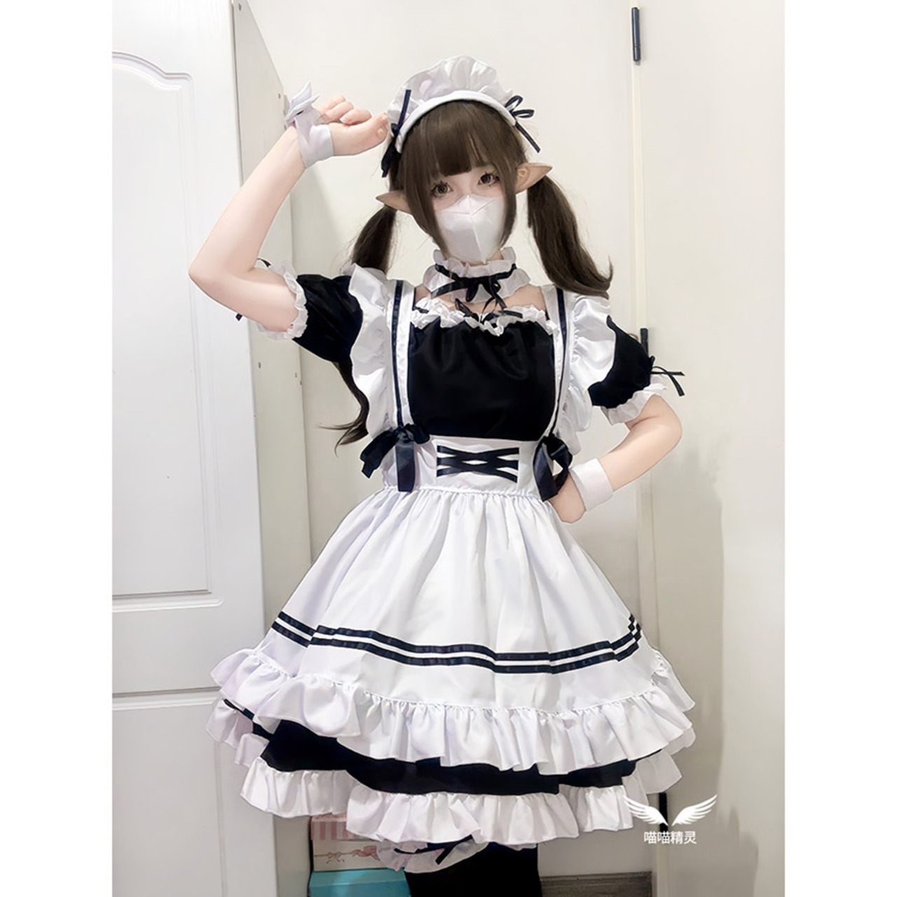 天使と悪魔 サブカル系 ファッション ワンピース エプロン  