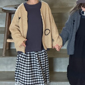 秋レトロ手作りかぎ針編み柄カーディガン