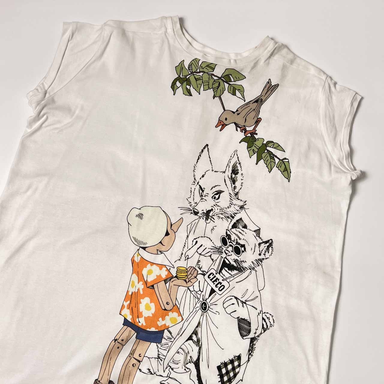 イタリア製 scrambled_ego スクランブルエゴ ディズニー ピノキオ フレンチスリーブ Tシャツ カットソー F/ホワイト レディース