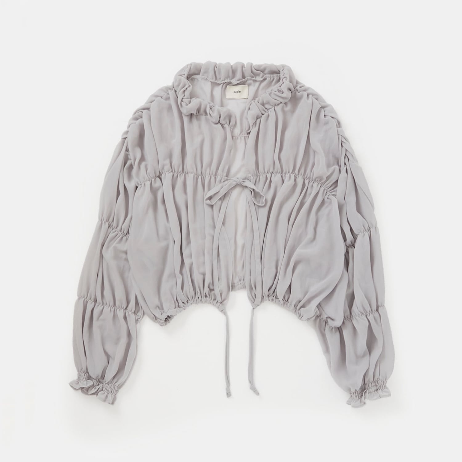 papier gathered jacket/pale blue