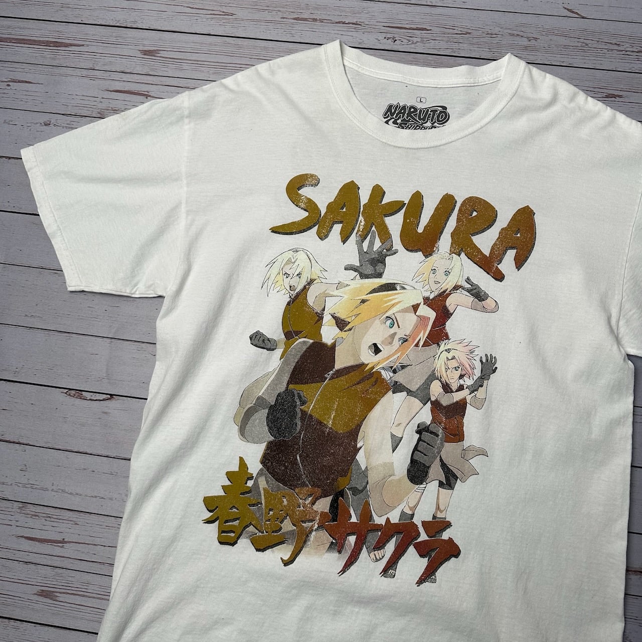 NARUTO 春野サクラ 両面プリント アニメTシャツ キャラクープリント L