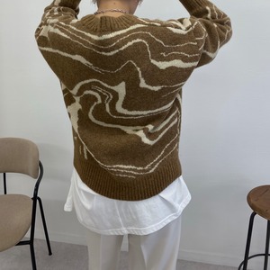 wave motion color knit
