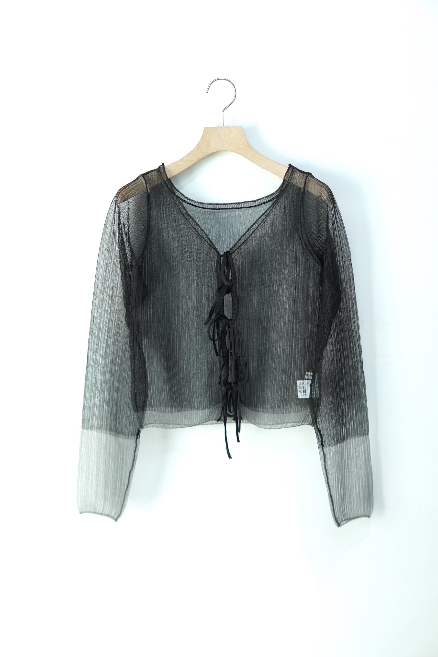 OPEN SESAME CLUB / haze rib cardigan / Black | POETRY