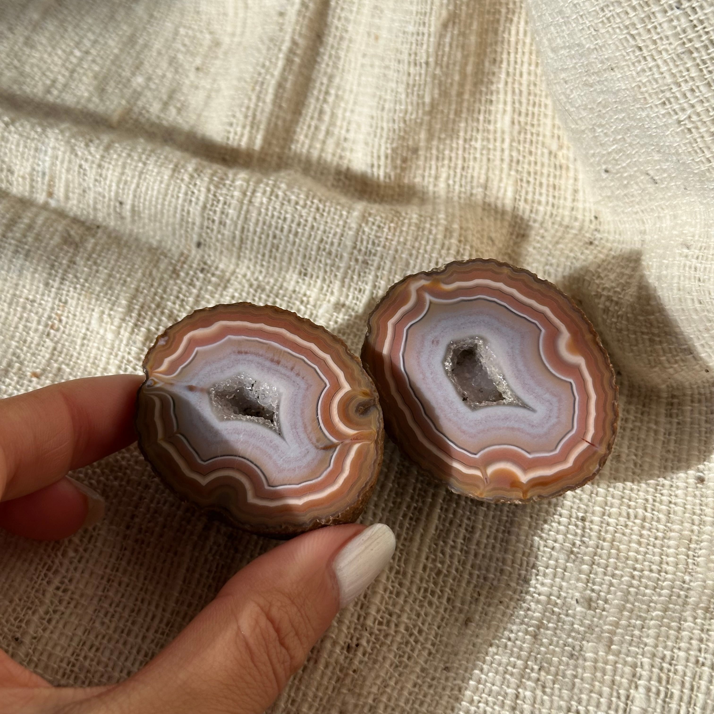 トレジャー アゲート】ペア アゲート ジオード アイバンドアゲート