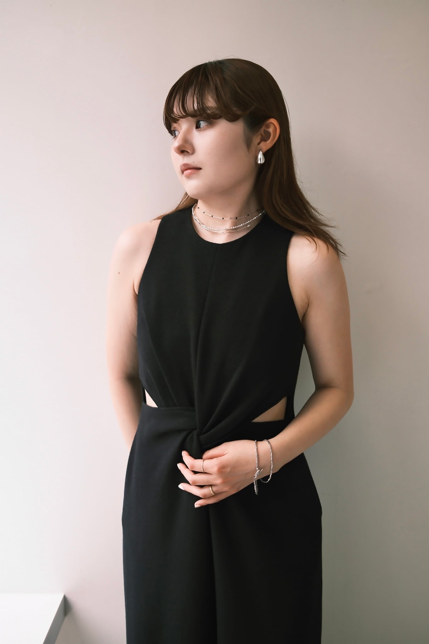 Louren waist twist dress Sサイズ　ブラック louren waist twist combinaison ウエストツイストコンビネゾン Black