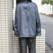 pattern satin pajama shirt