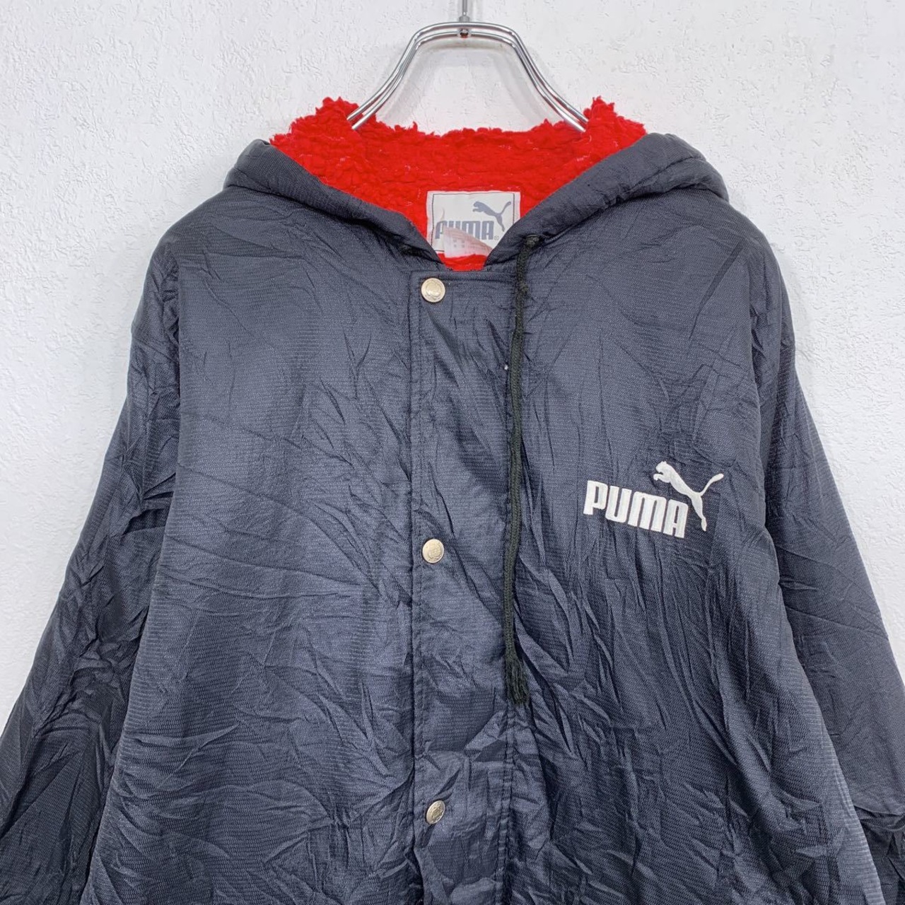 PUMA ナイロンジャケット キッズ 160 ブラック 裏ボア アウター 