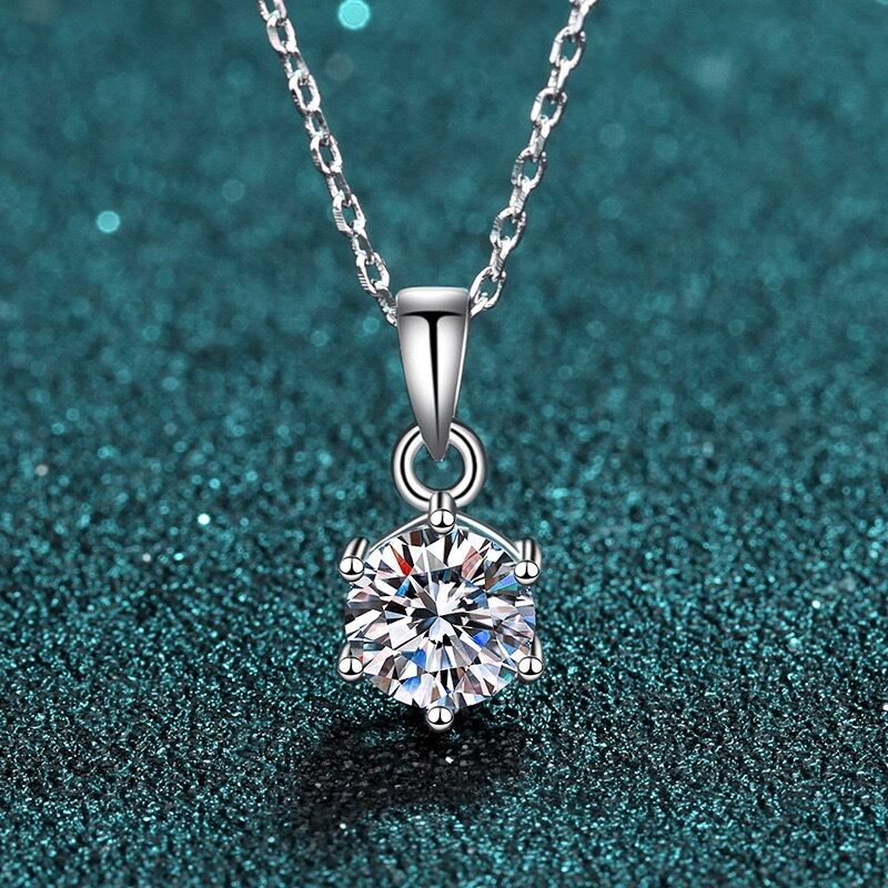 モアサナイト 6本爪留め ネックレス 3ct 一粒ダイヤ 一粒ネックレス