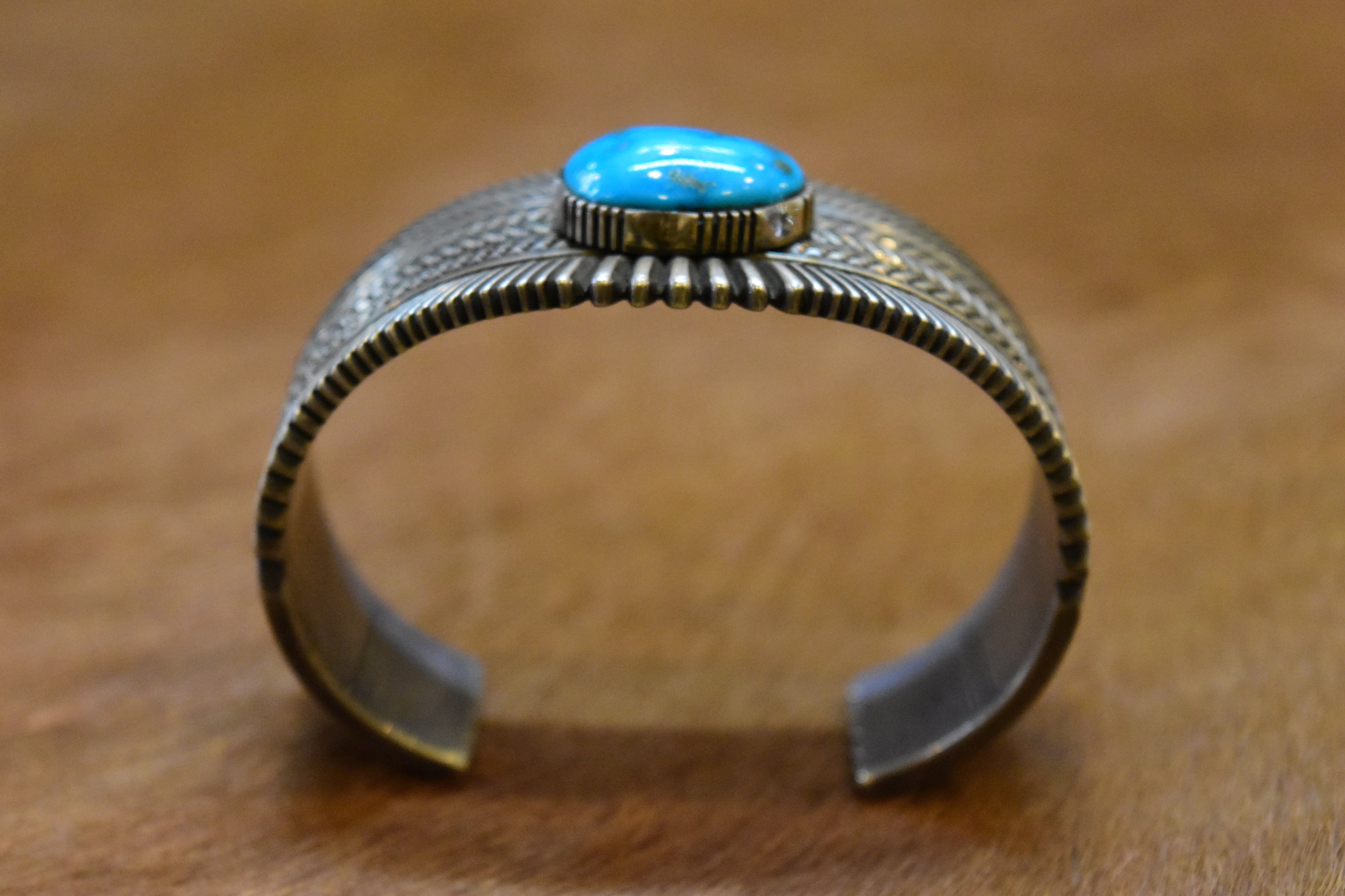 Ron Bedonie】〈Morenci Turquoise〉Stamp Bangle | FARWEST silver smith