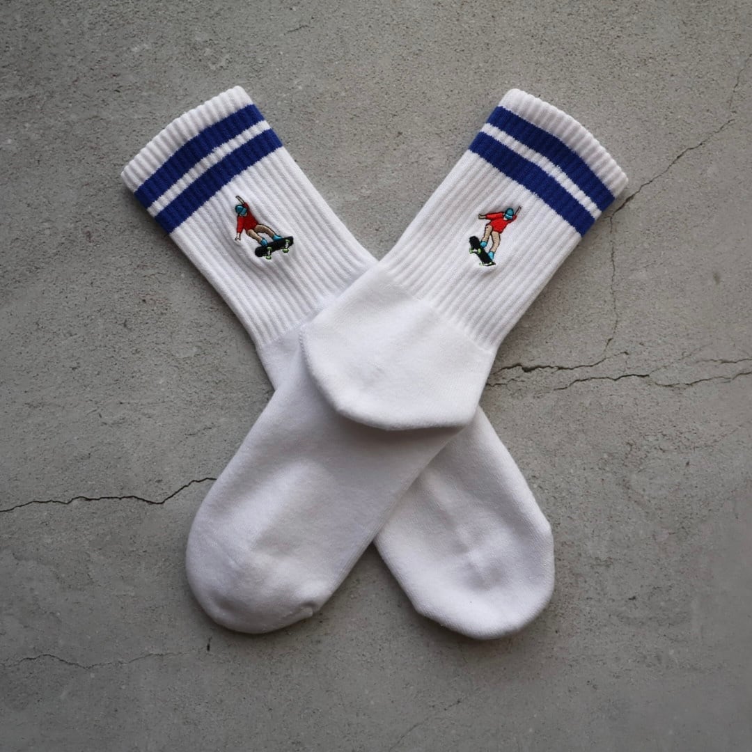 スケーター刺繍パイルソックス(Skater embroidered pile socks