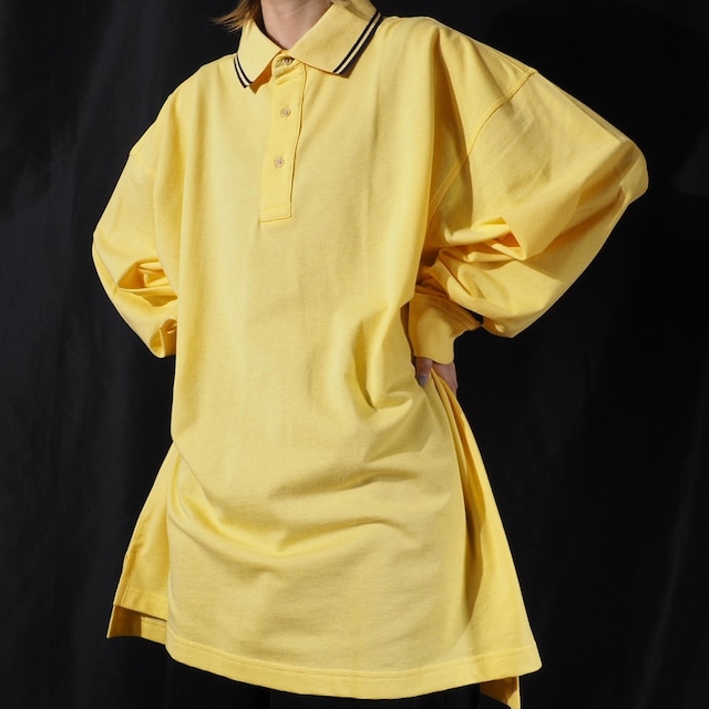 TOMMY HILFIGER lemon yellow color loose silhouette polo shirt