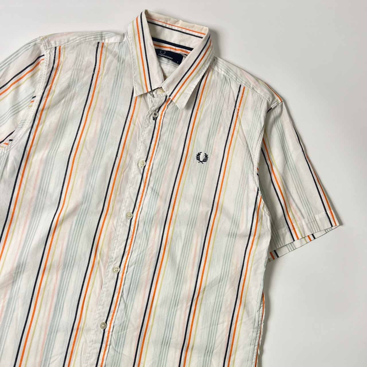 FRED PERRY フレッドペリー ストライプ 半袖シャツ L/マルチ メンズ