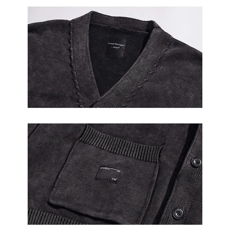 ★RETRO DISTRESSED WASHED DRAPE SWEATER　　　A0836