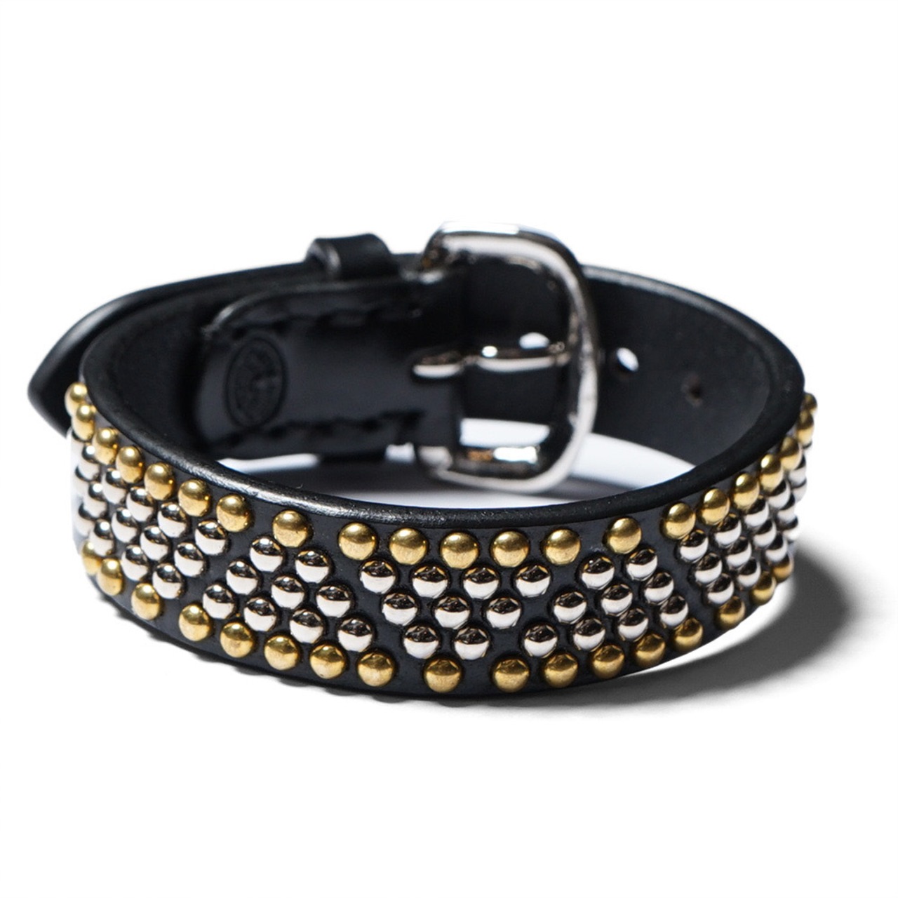 DELTA BEEHIVE STUDS BRACELET <BLACKxSILVER>