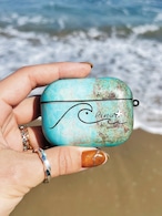 Turquoise AirPods Pro case(wavy)