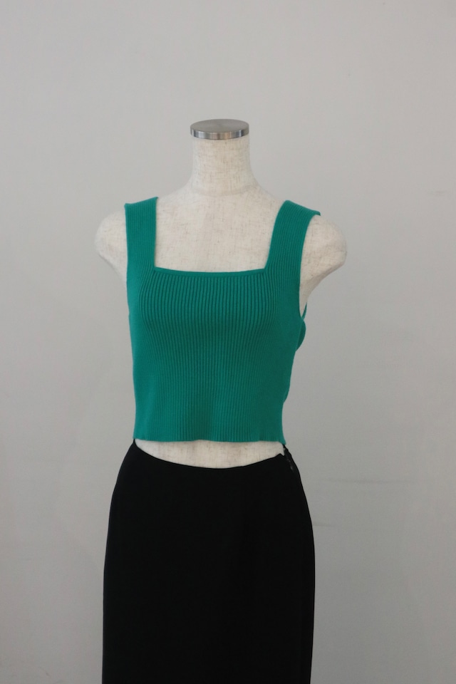 square neck viscose knit bustier