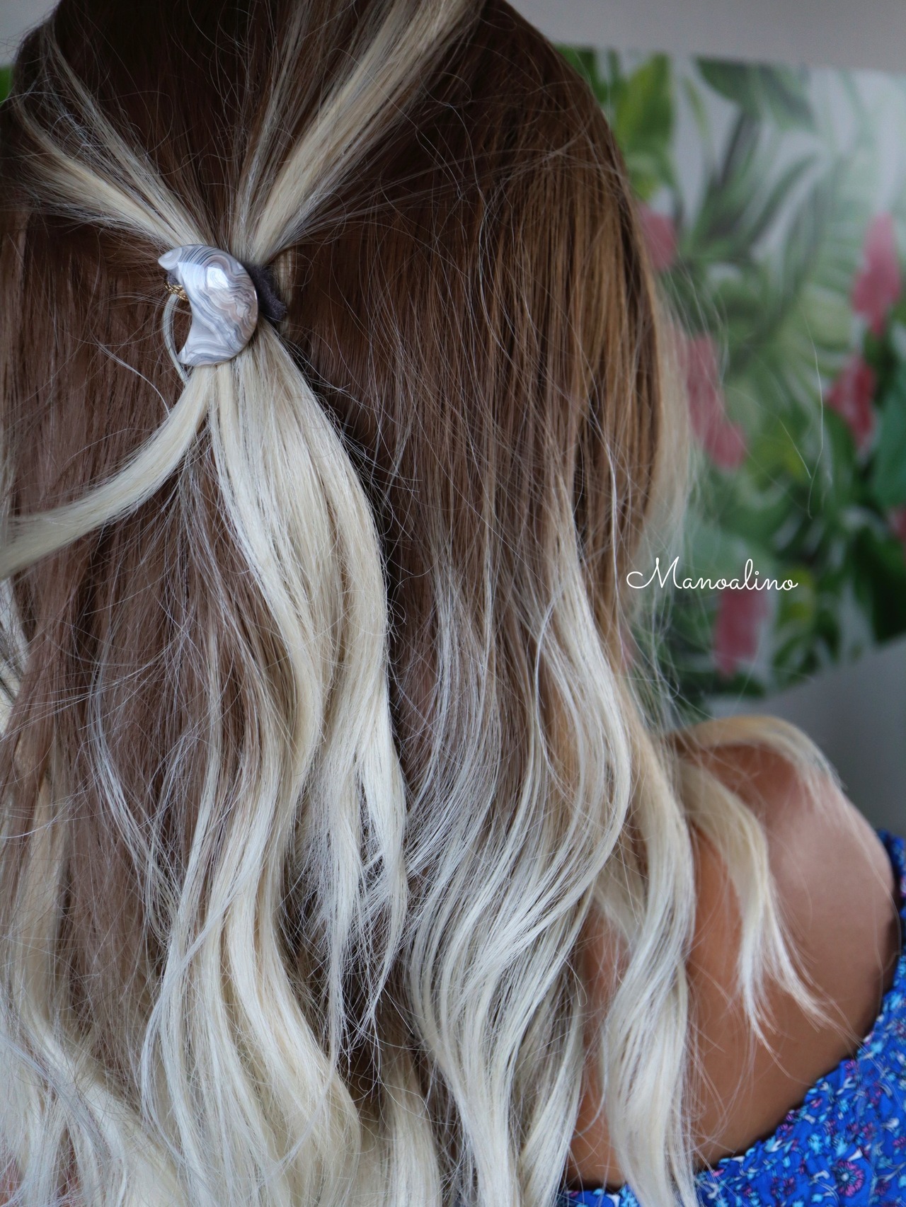 Mexican agate mahina hair accessory(月メキシカンアゲートヘアゴム)